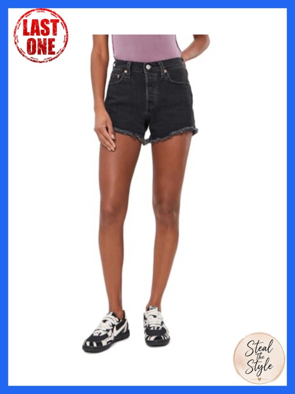 High Rise 501 Curve Denim Jean Shorts for Women Cotton Blend Medium Stretch